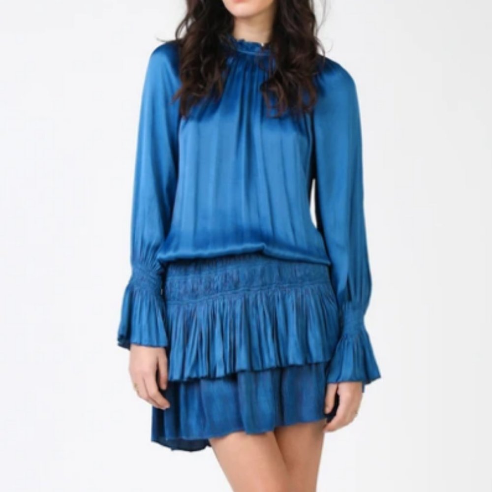 Current Air High Neck Pleated Skirt Dress
